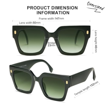 SOJOS Vintage Oversized Square Sunglasses for Women