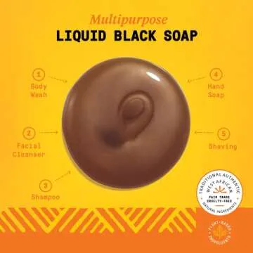 Alaffia Skin Care, Authentic African Black Soap, All in One Liquid Soap, Acne Face Wash, Moisturizing Body Wash, Shampoo, Shaving Soap, Shea Butter, Unscented (2 Pack - 32 Fl Oz Ea)