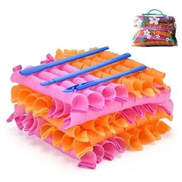 40pcs Hair Curlers Spiral Hair Curlers for Long Hair, No Heat Curlers 22inch/55cm Magic Curls Hair R...