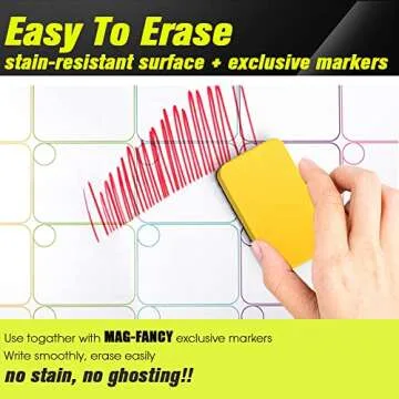 Mag-Fancy Magnetic Calendar for Refrigerator Set. Weekly Dry Erase Fridge Calendar Whiteboard Meal Planner Menu Board - Thickened Magnet. with Fine Tip Marker & Eraser & Personal Organizers