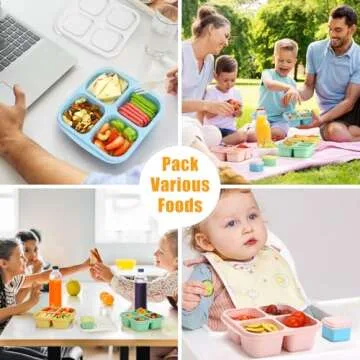 Caperci 4-Pack Bento Snack Containers for Healthy Meals