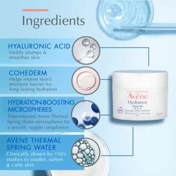 Avene Hydrance Hydrating Aqua Cream-in-Gel, 24 Hour Hydration, Antioxidant Protection, 1.6 Oz