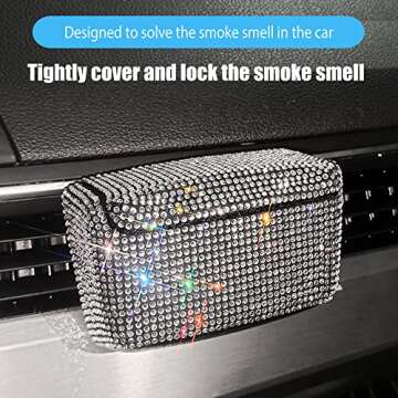 Car Cigarette Ashtray Air Outlet Ashtray Auto Car Cigarette Ashtray with Lid Blue LED Light Indicator Smokeless Ash for Car Cup Holder(Sliver)