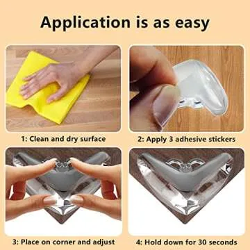 Baby Corner Protector (Pack 16), Furniture Corner and Edge Safety Bumper, Baby Protective Table Corner Protector, Soft and Transparent, Covers Sharp Furniture and Table Edges