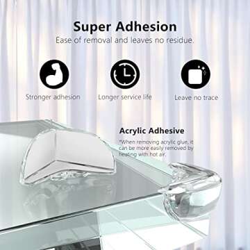 Baby Corner Protector (Pack 16), Furniture Corner and Edge Safety Bumper, Baby Protective Table Corner Protector, Soft and Transparent, Covers Sharp Furniture and Table Edges