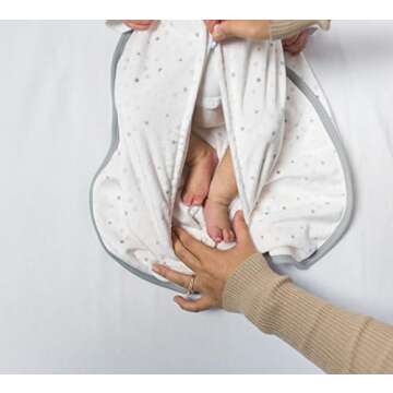 Amazing Baby Microfleece Sleeping Sack, Wearable Blanket with 2-way Zipper, Use after Swaddle Transition, Playful Dots, Sterling, Large (12-18 mo)