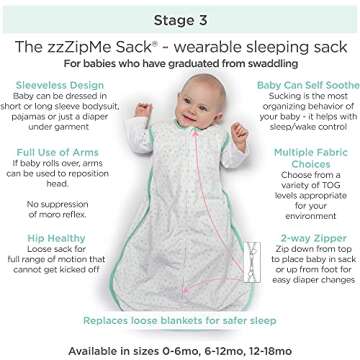 Amazing Baby Microfleece Sleeping Sack, Wearable Blanket with 2-way Zipper, Use after Swaddle Transition, Playful Dots, Sterling, Large (12-18 mo)