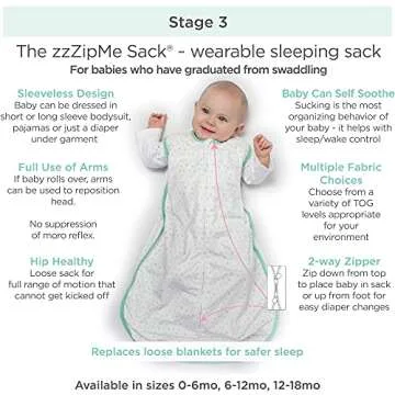 Amazing Baby Microfleece Sleeping Sack, Wearable Blanket with 2-way Zipper, Use after Swaddle Transition, Playful Dots, Sterling, Large (12-18 mo)