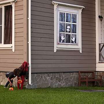 Halloween Female Ghost Window Cover for Spooky Decor