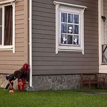 Halloween Female Ghost Window Cover for Spooky Decor