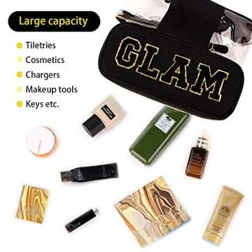 Stylish Portable Chenille Travel Makeup Bag Organizer