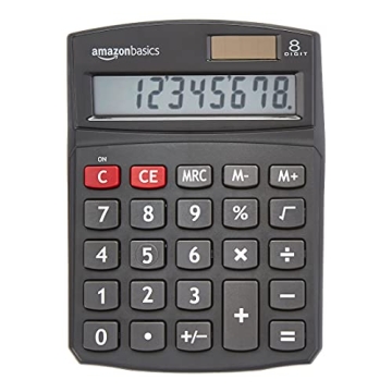 Amazon Basics LCD 8-Digit Desktop Calculator for Easy Calculations