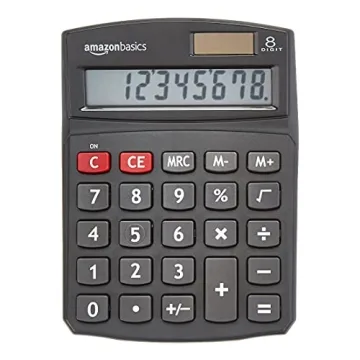 Amazon Basics LCD 8-Digit Desktop Calculator for Easy Calculations