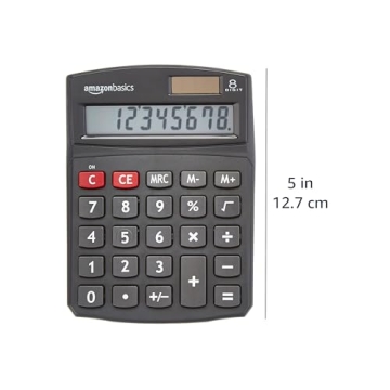 Amazon Basics LCD 8-Digit Desktop Calculator for Easy Calculations