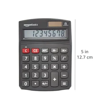 Amazon Basics LCD 8-Digit Desktop Calculator for Easy Calculations