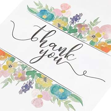 Juvale 100 Pack Paper Cookie Bags, 5 x 7 Inch for Party Favors, Treats, Candy, Wedding, Individual Bag with Floral Thank You Design, Mini Gift Bags for Snacks, Goodies