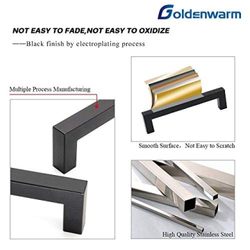 Stylish goldenwarm Black Cabinet Pulls - Pack of 5