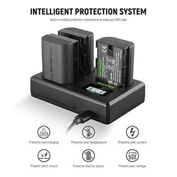 NEEWER LP-E6NH Replacement Battery and USB Charger Set, Pack of 3, 2250 mAh Replacement for LP-E6NH Battery & Triple Slot USB Charger Compatible with Canon EOS R7 R5 R6 R6 II R, 5DIV, 6DII, 7DII, 80D,