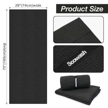SOOWASH Non-Slip Waffle Hot Yoga Mat Towel 2 Pack - Super-Absorbent Soft Suede Micofiber for Bikram,...