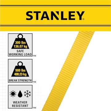 STANLEY Cargo Straps 1" x 10' for Reliable Light Cargo Security