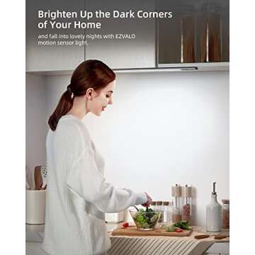EZVALO Space Gray Under Cabinet Lighting, 2200mAh Detachable Battery, 76 LEDs Dimmable Closet Lights...