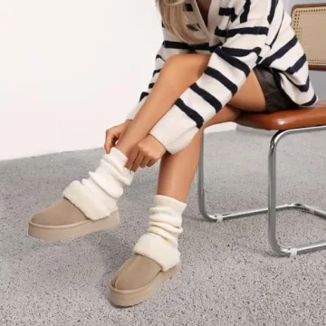 DREAM PAIRS Platform Slippers for Women - Cozy & Waterproof