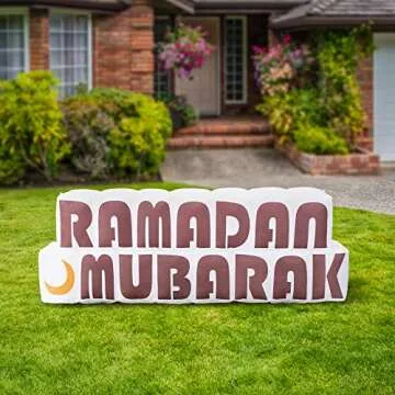 JAK Inflatable Muslim Holiday Outdoor Decorations and Holy Celebration Decor with LED Lights, Celebr...