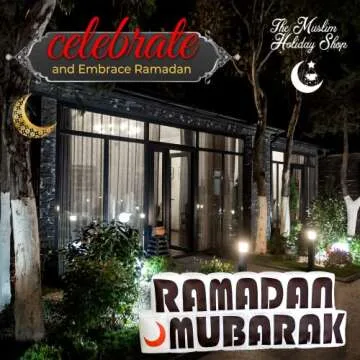 JAK Inflatable Muslim Holiday Outdoor Decorations and Holy Celebration Decor with LED Lights, Celebrate Fasting, Introspection, and Prayer (Ramadan Mubarak)