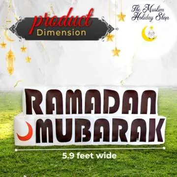 JAK Inflatable Muslim Holiday Outdoor Decorations and Holy Celebration Decor with LED Lights, Celebrate Fasting, Introspection, and Prayer (Ramadan Mubarak)