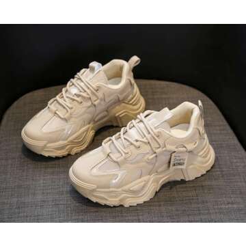 Mehlvdoy Women's Fashion Sport Breathable Mesh Platform Sneakers Casual Running Walking Shoes Size 6...