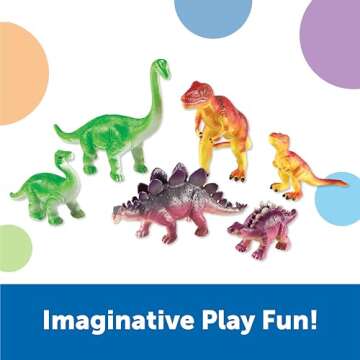 Learning Resources Jumbo Dinosaurs I Mommas and Babies I T-Rex, Stegosaurus, and Brachiosaurus, 6 An...