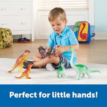 Learning Resources Jumbo Dinosaurs I Mommas and Babies I T-Rex, Stegosaurus, and Brachiosaurus, 6 Animals, multi-color