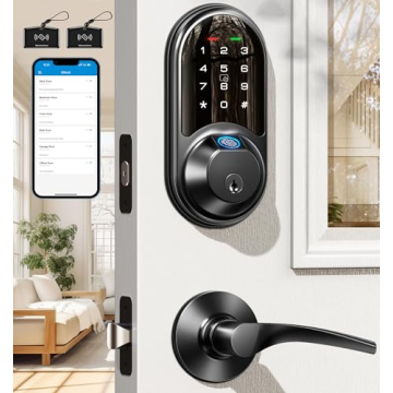 Veise Smart Locks for Front Door - Fingerprint Keyless Entry with App Control