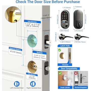 Veise Smart Lock with Fingerprint & App Control Access