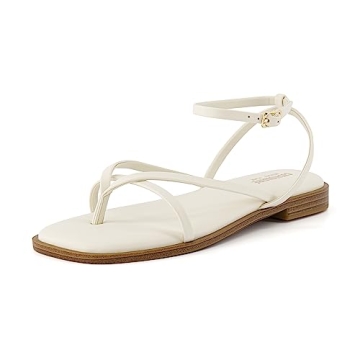 CUSHIONAIRE Women's Vida Strappy Flat Sandal - Memory Foam & Wide Widths