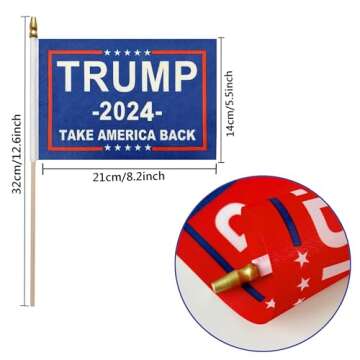 Trump 2024 Mini Handheld Flags - 12 Pack