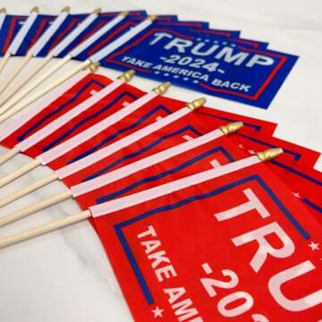 Trump 2024 Mini Handheld Flags - 12 Pack