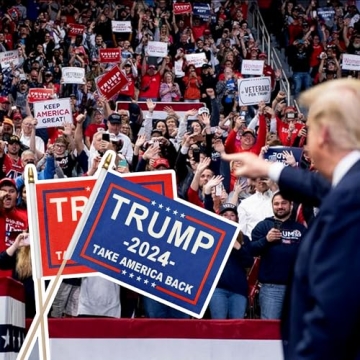 Trump 2024 Mini Handheld Flags - 12 Pack