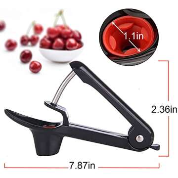 Cherry Pitter,Cherry Seed Remover Olives Pitter Tool with Space-Saving Lock Design,Multi-Function Fruit Pit Remover for Making Cherry Jam ( Stainless Steel / Heavy-Duty)