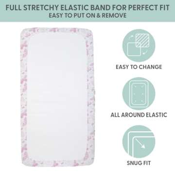 The Peanutshell 4-Pack Fitted Crib Sheet Set - Super Soft & Breathable Baby Girl Crib Sheets, Nursery Decor, Fit for Standard Mattress Cover- Butterfly