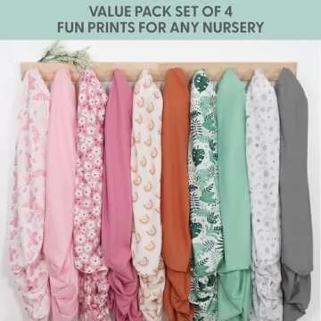 Peanutshell 4-Pack Soft Crib Sheets for Baby Girls