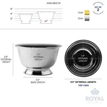 Royal Imports 8" Decorative Plastic Planter Pedestal Bowl- Flower Pot Cover, Footed Succulent Dish for Wedding, Party, Garden, Home and Holiday Decor, Silver, 2 Pack