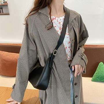 NIUEIMEE ZHOU Crossbody Bags for Women Vegan Leather Classic Clutch Tote Shoulder HandBag with Adjustable Strap