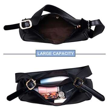 NIUEIMEE ZHOU Crossbody Bags for Women Vegan Leather Classic Clutch Tote Shoulder HandBag with Adjustable Strap