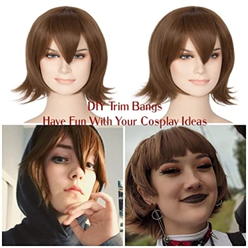 Miss U Hair Short Brown Wig for Cosplay and Halloween