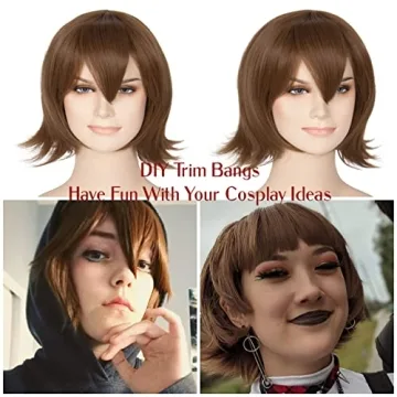 Miss U Hair Short Brown Wig for Cosplay and Halloween