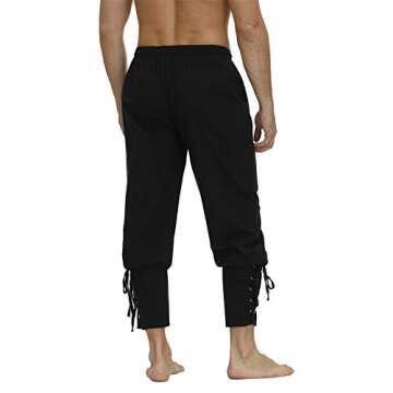 Men's Ankle Banded Cuff Renaissance Pants for Cosplay and Costume