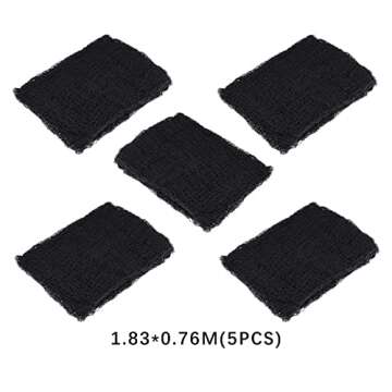 Qtisky Set of 5 Halloween Creepy Cloth Decoration, Black Scary Halloween Gauze Cloth Decor (72 x 30 ...