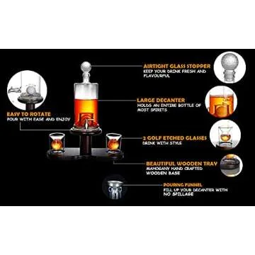 Golf Themed Decanter Set for Spirits Enthusiasts