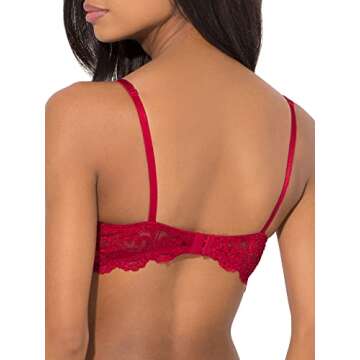 Smart & Sexy Women's Maximum Cleavage Underwire Push Up Bra, No No Red, 34A